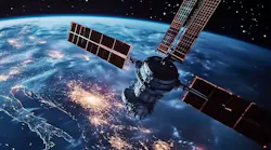 Monitoring troop movements from a space station orbiting Earth during nighttime over Europe. A space station observes troop movements on the ground while illuminating cities and regions across Europe during the night, showcasing global military dynamics