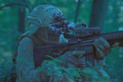 The Thales PANORAMIC night-vision goggle provides a wide field-of-view approaching the capabilities of the human eye to enhance situational awareness in low-light. The Thales PANORAMIC night-vision goggle provides a wide field-of-view approaching the capabilities of the human eye to enhance situational awareness in low-light.