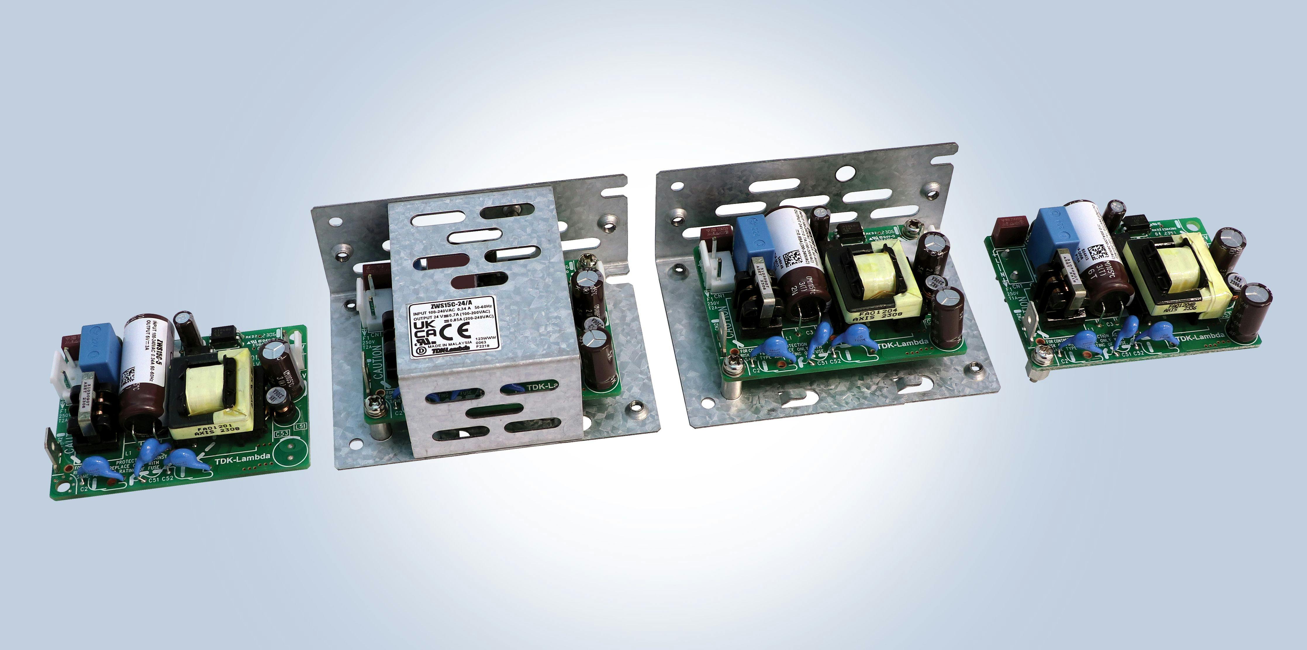 The TDK-Lambda brand ZWS-C series of AC-DC power supplies are for factory automation, robotics, semiconductor manufacturing, and test and measurement equipment.