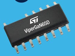 The STMicroelectronics VIPerGaN65D flyback converter is for tiny low-cost fast chargers and adapters, digital cameras, and set-top boxes. The STMicroelectronics VIPerGaN65D flyback converter is for tiny low-cost fast chargers and adapters, digital cameras, and set-top boxes.