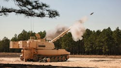 U.S. Army National Guard artillerymen fire a M109A7 Paladin self-propelled howitzer at Fort Bragg, N.C., last March. U.S. Army National Guard artillerymen fire a M109A7 Paladin self-propelled howitzer at Fort Bragg, N.C., last March.