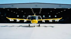 A photo of a Wisk Aero aircraft outside a hangar