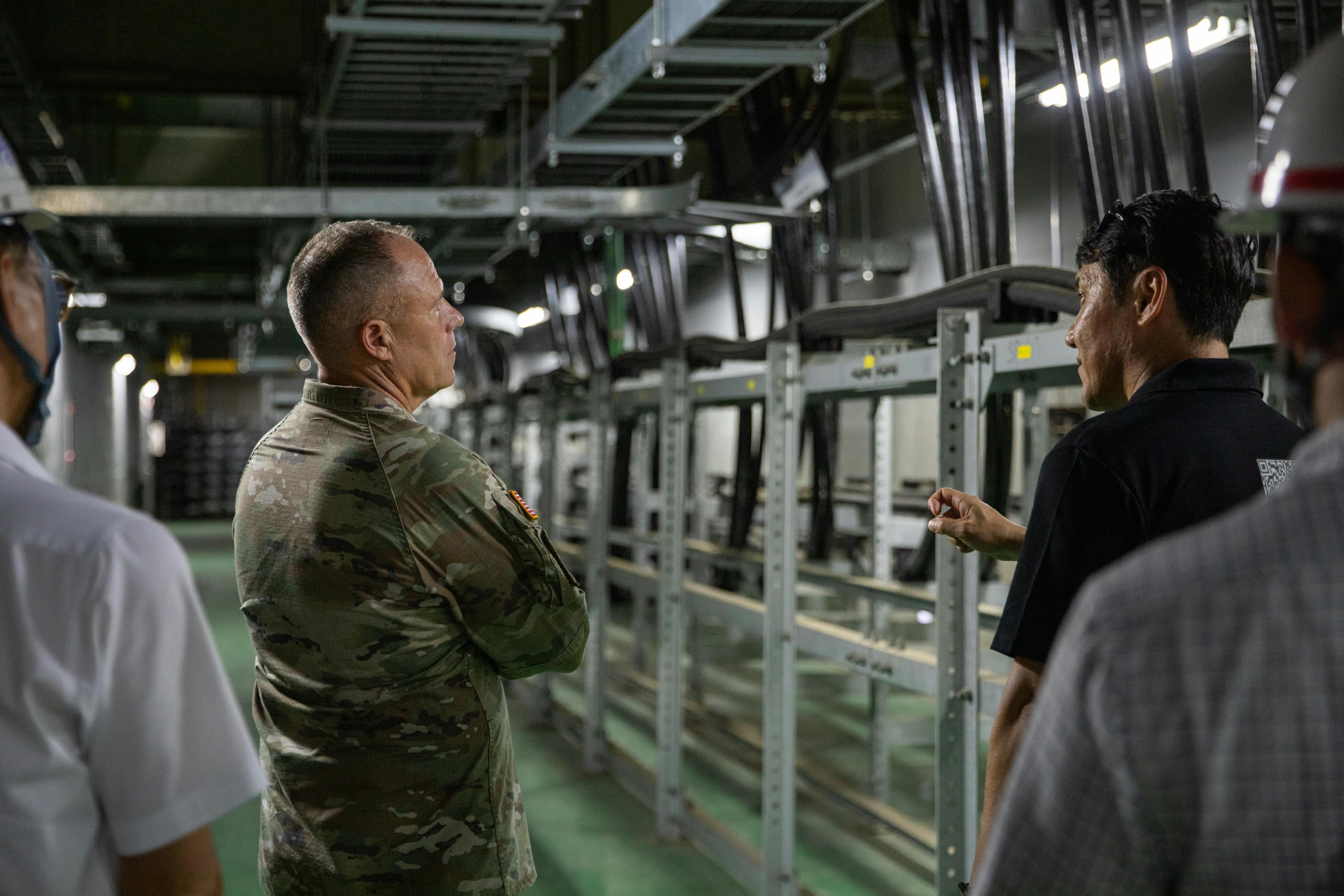 Army Lt. Gen. Christopher LaNeve stops by the Korea Electric Power Corporation (KEPCO) at Camp Humphreys, Republic of Korea, in July 2024.