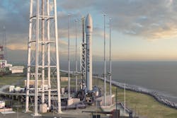 A rendering of the Eclipse rocket on the launch pad A rendering of the Eclipse rocket on the launch pad