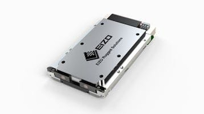 The EIZO Condor GR6S-AD2000 ruggedized 3U OpenVPX video graphics is for real-time video capture and artificial intelligence (AI)-accelerated data processing.