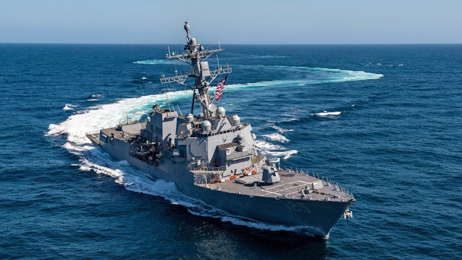 The RTX Raytheon AN/SPY-6(V) Air and Missile Defense Radar (AMDR) is for late-model Flight III Arleigh Burke-class destroyers.