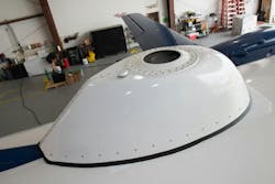 A photo of the APNT system on the prop plane A photo of the APNT system on the prop plane