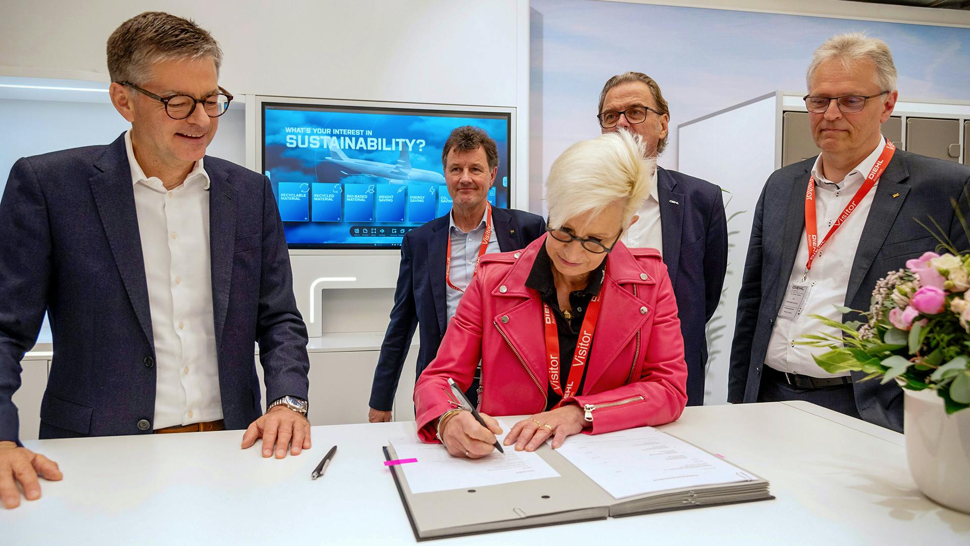 The cooperation agreement between DLR and Diehl Aviation is intended as a long-term partnership. Together, the two parties are focusing on research projects including the design of efficient cabin and system architectures. They are combining their expertise to work on solutions for current and future challenges in aviation. Credit: Diehl Aviation.