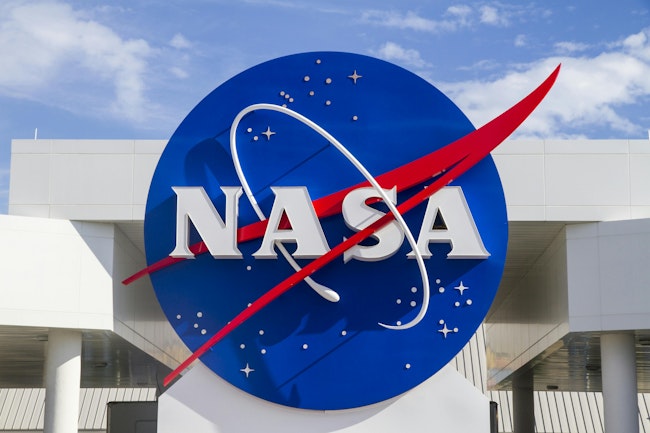 A photo of NASA sinage