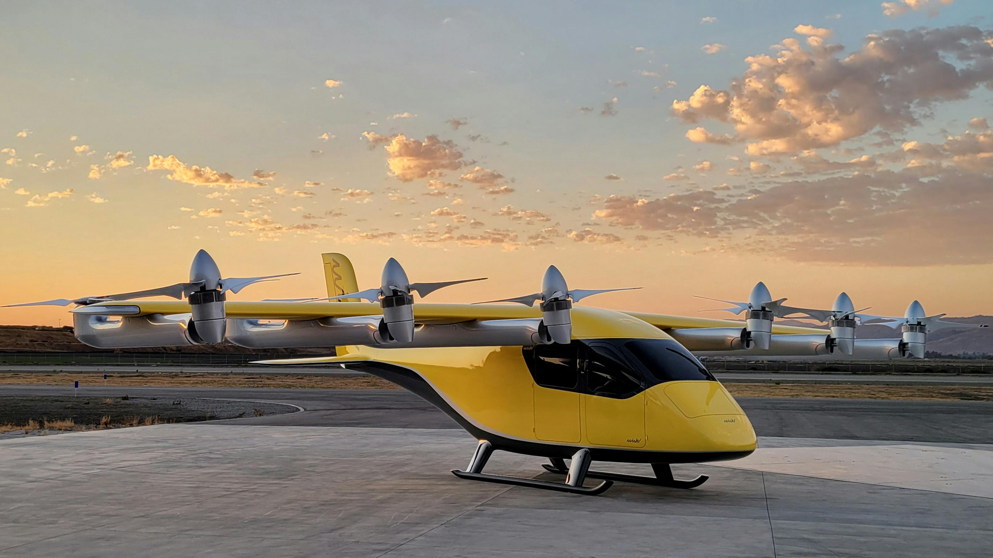 Wisk Aero's eVTOL rendered on the tarmac