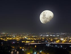The moon over a city The moon over a city