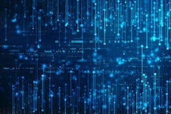 A blue and black rendering of binary code A blue and black rendering of binary code