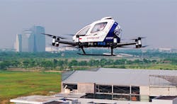 EHang's eVTOL flying in Indonesia EHang's eVTOL flying in Indonesia