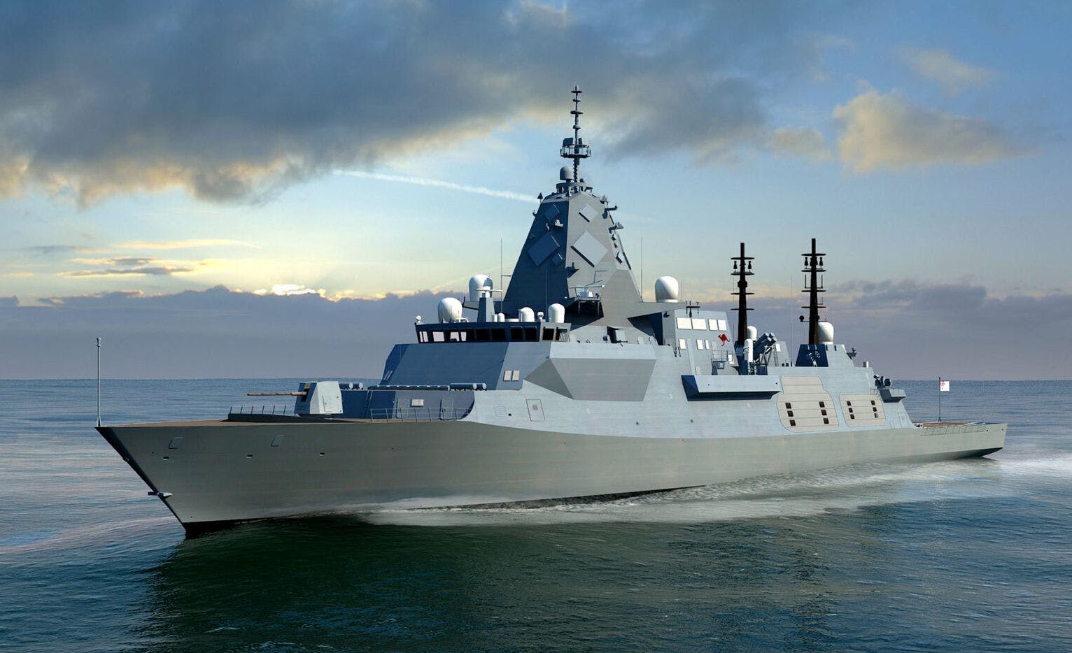 The future Australian Hunter-class frigate will receive the BAE Systems OE-120 circular shipboard antennas for identification-friend-or-foe (IFF), secondary surveillance radar, and air traffic control radar applications. The first ship is scheduled for commissioning in 2032.