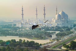 Archer's Midnight eVTOL flying in Abu Dhabi. Archer's Midnight eVTOL flying in Abu Dhabi.