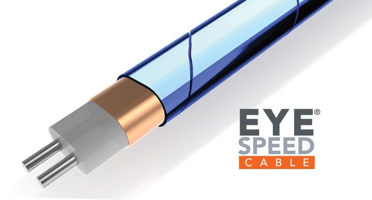 The Samtec Eye Speed Hyper low-skew twinax cable is for inside-the-box applications