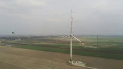 In spring 2025, a swarm of drones carried out measurements directly in front of and behind the OPUS 1 and OPUS 2 wind turbines at DLR's WiValdi wind energy research farm in Krummendeich. Credit: DLR (CC BY-NC-ND 3.0) In spring 2025, a swarm of drones carried out measurements directly in front of and behind the OPUS 1 and OPUS 2 wind turbines at DLR's WiValdi wind energy research farm in Krummendeich. Credit: DLR (CC BY-NC-ND 3.0)