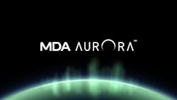 A rendered aurora borealis with the MDA Aurora logo above it A rendered aurora borealis with the MDA Aurora logo above it