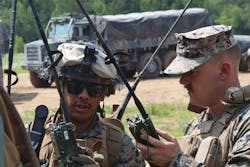 U.S. Marines under the command of Marine Forces Reserve (MARFORRES) conduct communications drills during Atlantic Alliance earlier this month. U.S. Marines under the command of Marine Forces Reserve (MARFORRES) conduct communications drills during Atlantic Alliance earlier this month.