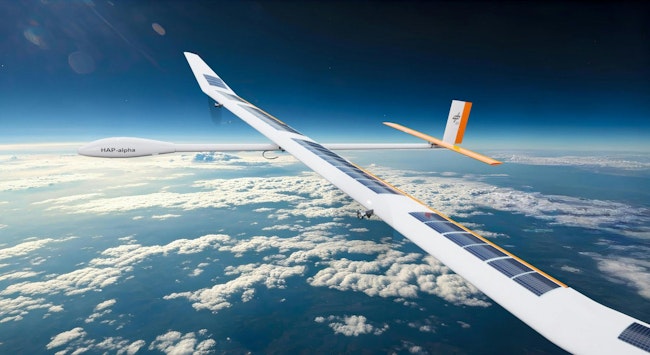 The high-altitude uncrewed platform HAP-alpha will be capable of ascending into the lower stratosphere, at approximately 20 kilometers altitude. Credit: DLR (CC BY-NC-ND 3.0).