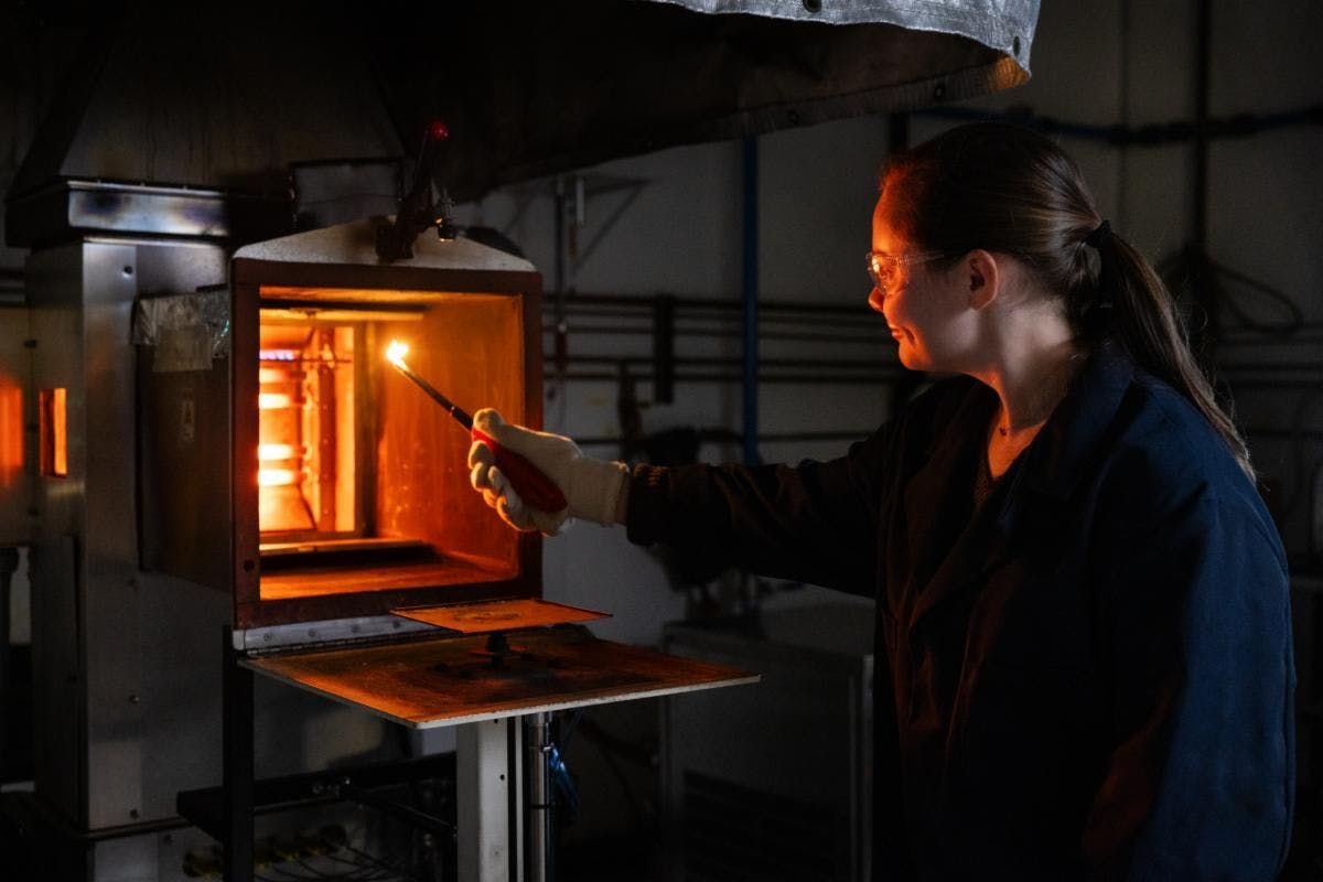 The Jamco America aerospace test facility offers mechanical, static load, fire, ballistic, environmental, and life cycle testing for products like passenger seats, cockpit doors, and cabin panels.