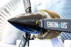 A photo of an electric engine for a prop plane A photo of an electric engine for a prop plane