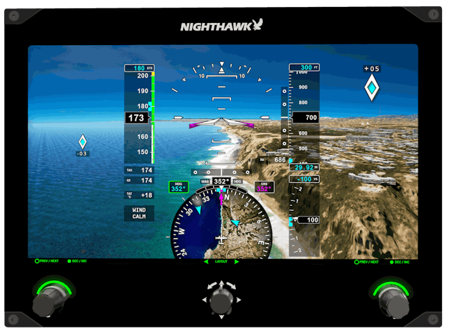 Nighthawk's avionics display