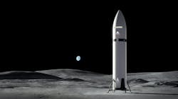 This artist’s concept shows SpaceX’s Starship Human Landing System (HLS) on the Moon. NASA is working with SpaceX to develop Starship HLS to carry astronauts from lunar orbit to the Moon’s surface and back for Artemis III and Artemis IV as part of the agency’s Artemis campaign. This artist’s concept shows SpaceX’s Starship Human Landing System (HLS) on the Moon. NASA is working with SpaceX to develop Starship HLS to carry astronauts from lunar orbit to the Moon’s surface and back for Artemis III and Artemis IV as part of the agency’s Artemis campaign.