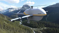 The Airo evtol flying over mountains