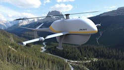 The Airo evtol flying over mountains The Airo evtol flying over mountains