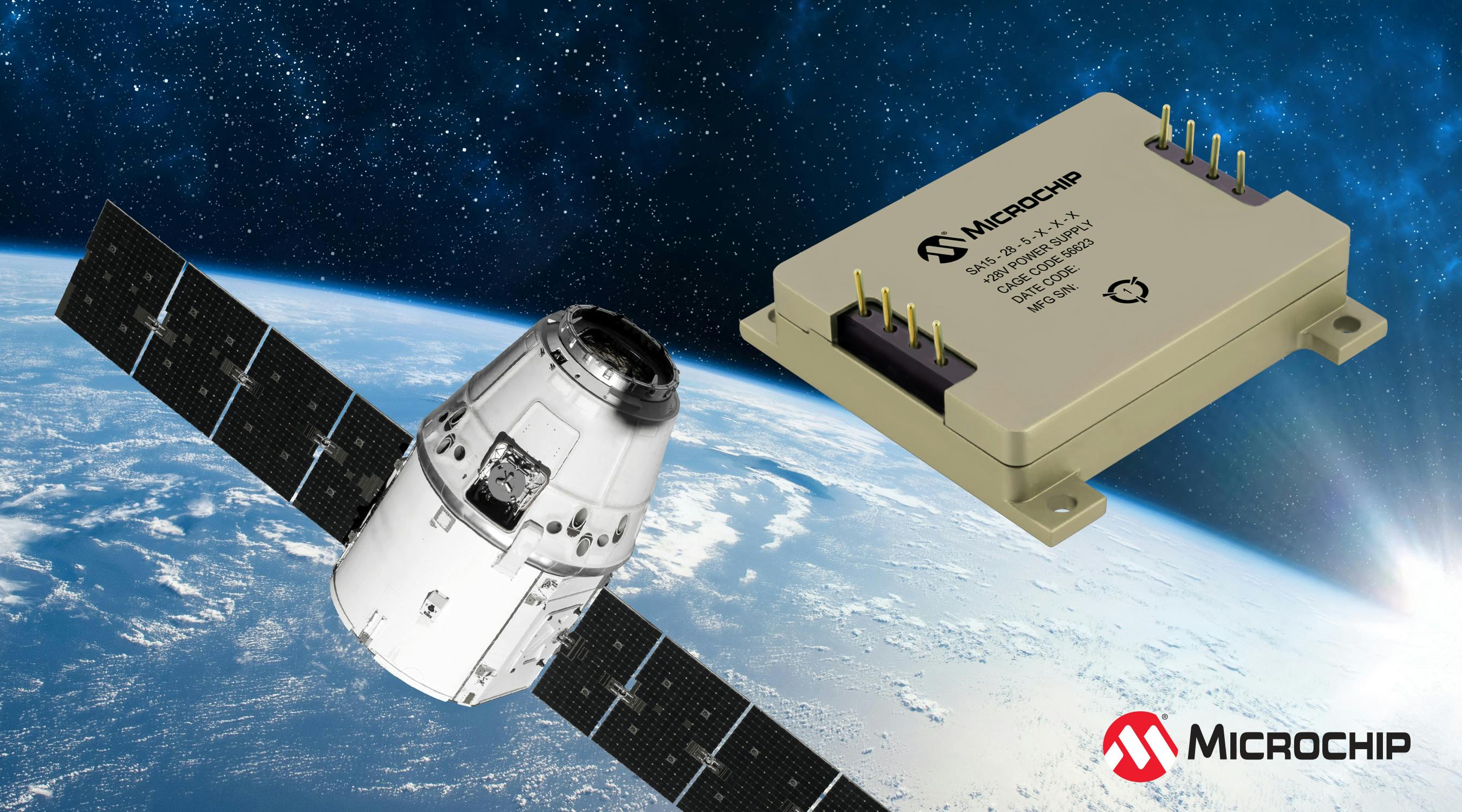 The Microchip SA15-28 DC-DC converter is radiation-hardened and operates in high temperatures for space applications