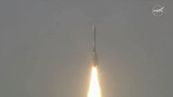 A shot of the ISRO rocket taking off. A shot of the ISRO rocket taking off.