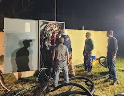 Naval personnel work to repair damage and to distribute power to commands and residents on Naval Base Guam last June after Typhoon Mawar passed over the island. Naval personnel work to repair damage and to distribute power to commands and residents on Naval Base Guam last June after Typhoon Mawar passed over the island.