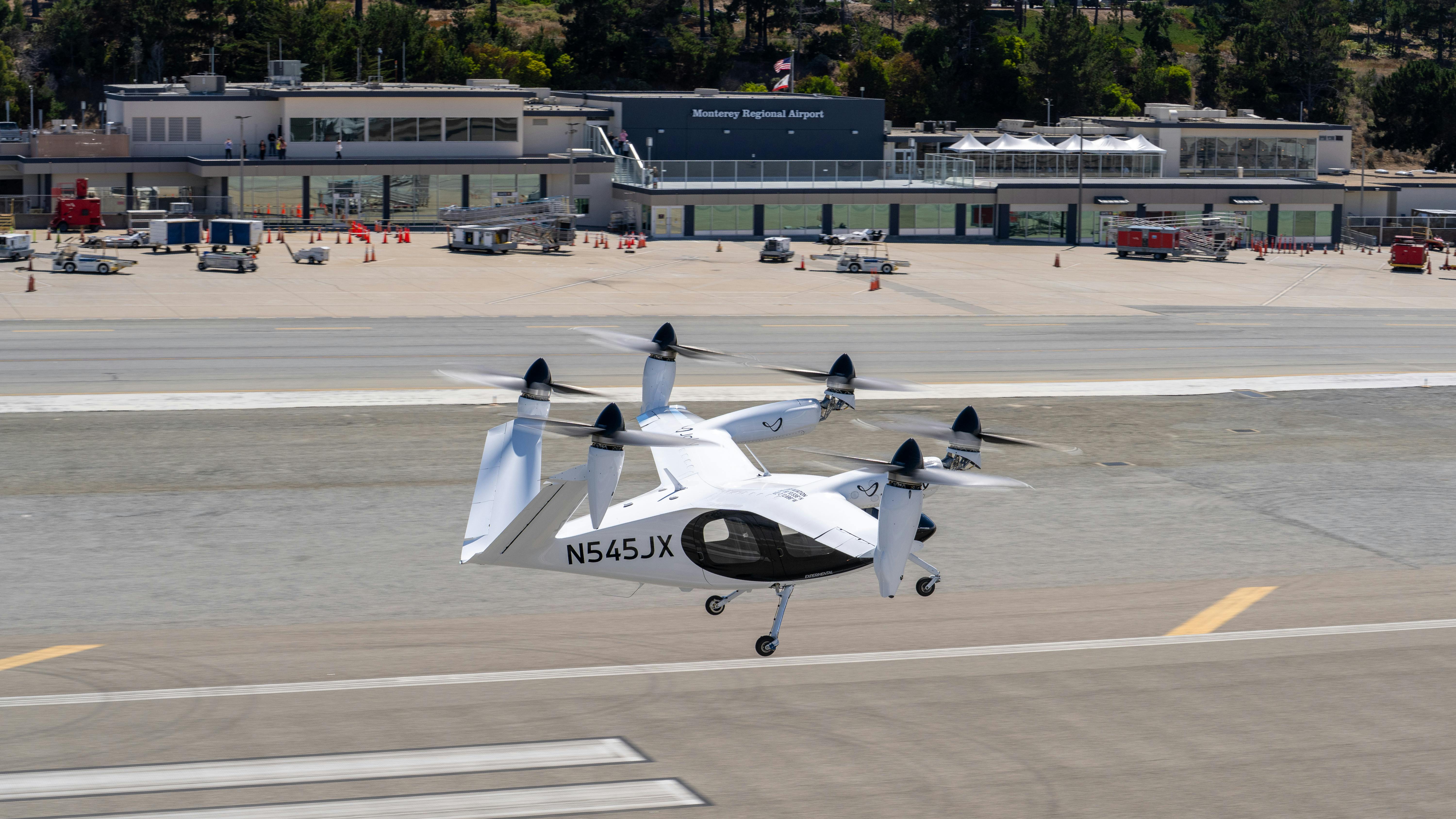 Joby's eVTOl taking part in flight tests in California. Joby Aviation image.