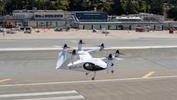 Joby's eVTOl taking part in flight tests in California. Joby Aviation image. Joby's eVTOl taking part in flight tests in California. Joby Aviation image.