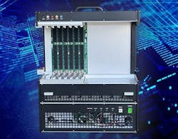 The Elma Electronic Liquid Flow Through (LFT) VITA 48.4 modular test and development chassis can accommodate s many as six 6U OpenVPX embedded computing plug-in cards The Elma Electronic Liquid Flow Through (LFT) VITA 48.4 modular test and development chassis can accommodate s many as six 6U OpenVPX embedded computing plug-in cards