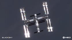A BlackSky Gen-2 satellite captured this image of China’s Tiangong space station at a distance of 83 kilometers as the station orbited above Bulgaria on March 13, 2025. BlackSky signed a seven-figure Gen-2 space domain awareness expansion contract with HEO to provide fully-automated low-latency non-Earth imaging (NEI) services for defense, intelligence and commercial use. BlackSky photo. A BlackSky Gen-2 satellite captured this image of China’s Tiangong space station at a distance of 83 kilometers as the station orbited above Bulgaria on March 13, 2025. BlackSky signed a seven-figure Gen-2 space domain awareness expansion contract with HEO to provide fully-automated low-latency non-Earth imaging (NEI) services for defense, intelligence and commercial use. BlackSky photo.