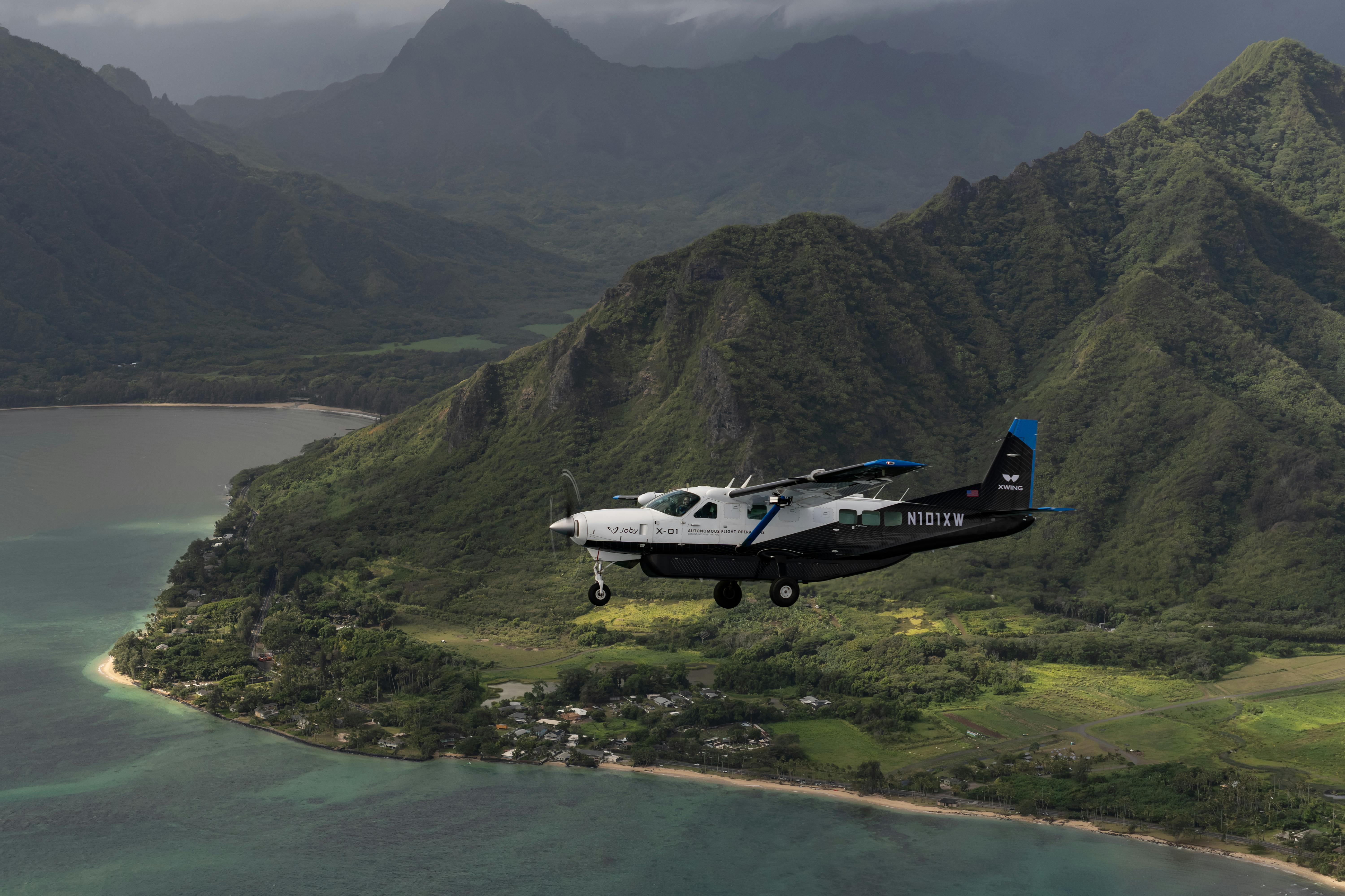 Joby's Superpilot flying the Cessna aircraft off the coast of Hawaii.