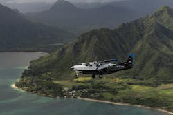 Joby's Superpilot flying the Cessna aircraft off the coast of Hawaii. Joby's Superpilot flying the Cessna aircraft off the coast of Hawaii.