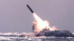 The U.S. Navy’s fourth Trident II D5 Performance Evaluation Missile was launched from the submerged USS Tennessee (SSBN 734) in December 1989, off the East Coast of Florida.