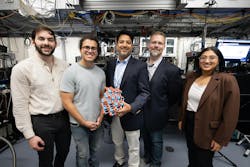 Gaurav Dhamija (center), Senior Director Of Technology And Strategy At Belden, And Tim Waters (second From Right), Architecture And Technology At Belden, Visit The Laboratory Of David Awschalom At The University Of Chicago’s Pritzker School Of Molecular Engineering Leading The Tour Were (from Left) Graduate Student José A Méndez Méndez, Postdoctoral Scholar Cyrus Zeledon, And Graduate Student Swathi Chandrika (image By Anne Ryan For The Cqe) Gaurav Dhamija (center), Senior Director Of Technology And Strategy At Belden, And Tim Waters (second From Right), Architecture And Technology At Belden, Visit The Laboratory Of David Awschalom At The University Of Chicago’s Pritzker School Of Molecular Engineering Leading The Tour Were (from Left) Graduate Student José A Méndez Méndez, Postdoctoral Scholar Cyrus Zeledon, And Graduate Student Swathi Chandrika (image By Anne Ryan For The Cqe)