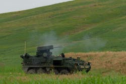 The M-SHORAD system participates in a live-fire exercise at Fort Sill, Okla., to test its ability to counter aerial threats. U.S. Army photo by Jim Kendall. The M-SHORAD system participates in a live-fire exercise at Fort Sill, Okla., to test its ability to counter aerial threats. U.S. Army photo by Jim Kendall.