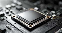 A detailed closeup of a modern computer chip, showcasing the intricate design of a high-tech black processor and its integrated circuit, with high-quality textures. AI generated A detailed closeup of a modern computer chip, showcasing the intricate design of a high-tech black processor and its integrated circuit, with high-quality textures. AI generated