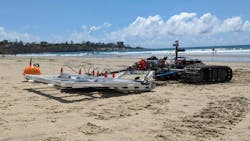 The Greensea Systems Bayonet 250 measures 48 by 48 by 15 inches, weighs 390 pounds, and has a deck capacity of 200 pounds. The Greensea Systems Bayonet 250 measures 48 by 48 by 15 inches, weighs 390 pounds, and has a deck capacity of 200 pounds.