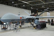 An MQ-9 Reaper UAV is upgraded with SkyTower II Pod that will be deployed to Marine Corps' squadron next year to enhance operational capability. An MQ-9 Reaper UAV is upgraded with SkyTower II Pod that will be deployed to Marine Corps' squadron next year to enhance operational capability.