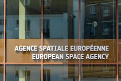 A close up photo of a sign on ESA's headquarters in Paris. A close up photo of a sign on ESA's headquarters in Paris.