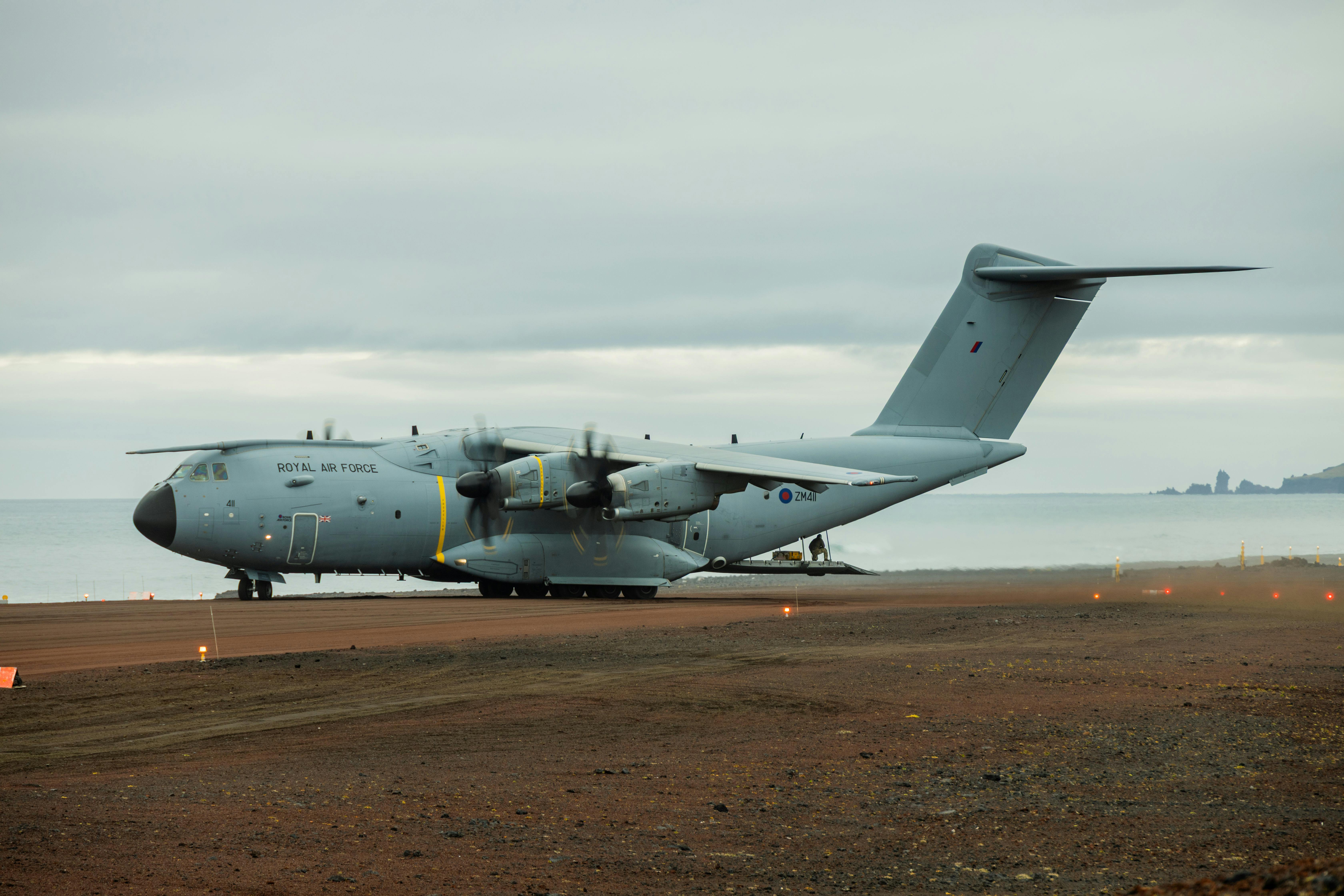 United Kingdom Royal Air Force airmen, U.S. Marines, and Norwegian Home Guard soldiers conduct training with an Airbus A400M during an exercise last September.