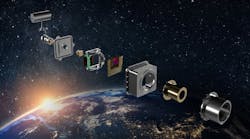 Space technology superimposed over earth from space Space technology superimposed over earth from space