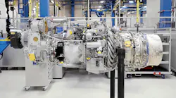 The RXT engine on a stand.