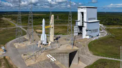 With liftoff on 4 November 2025, this photo shows Sentinel-1D ready on top of the Ariane 6 rocket on the launchpad at Europe’s Spaceport in French Guiana a few hours before liftoff. ESA photo.